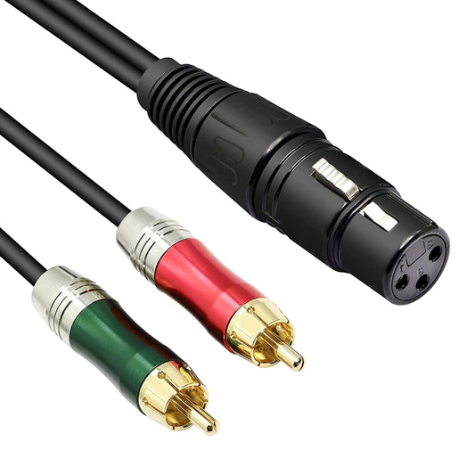 30cm Metal Head 3 Pin XLR CANNON Female to 2 RCA Male Audio Connector Adapter Cable for Microphone / Audio Equipment - Microphone Audio Cable & Connector by buy2fix | Online Shopping UK | buy2fix