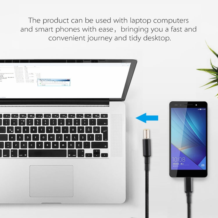 PD 100W 7.9 x 5.0mm Male to USB-C / Type-C Male Nylon Weave Power Charge Cable, Cable Length: 1.7m by buy2fix