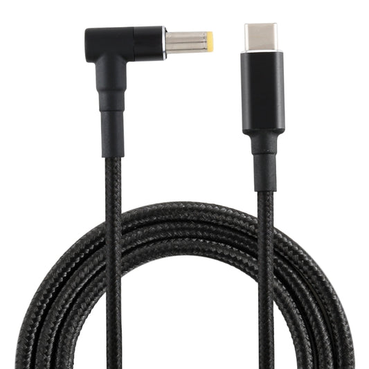 PD 100W 5.5 x 2.5mm Male Elbow to USB-C / Type-C Male Nylon Weave Power Charge Cable, Cable Length: 1.7m - Universal Power Adapter by buy2fix | Online Shopping UK | buy2fix