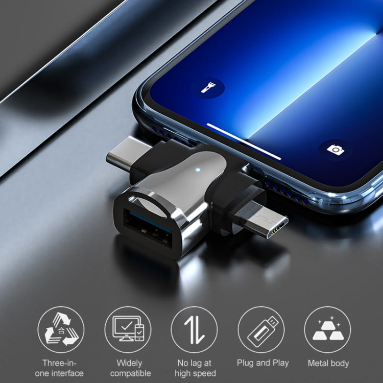 3 In 1 OTG Adapter (Gold) - OTG Adapter by buy2fix | Online Shopping UK | buy2fix