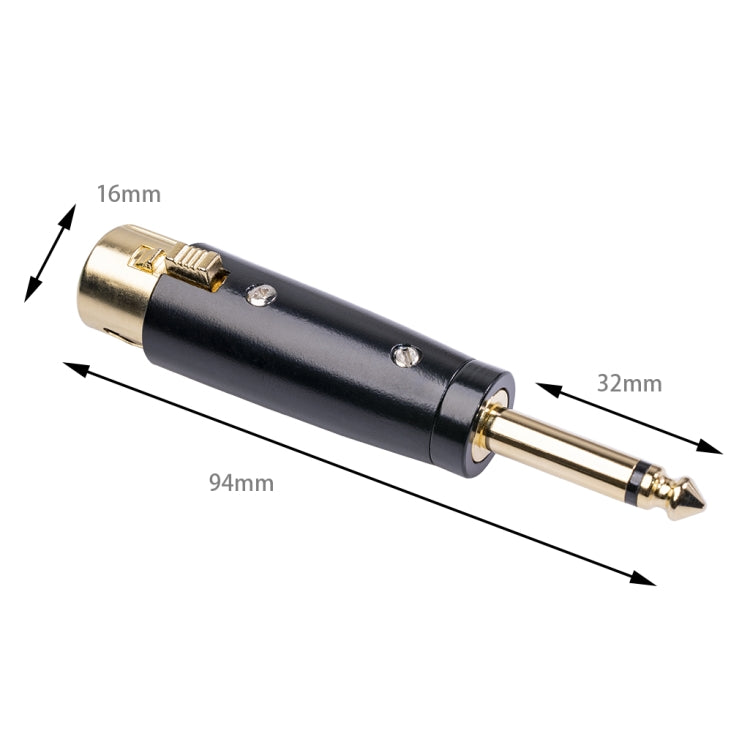 5 PCS LZ1167G 6.35mm Single Track Male Head to XRL Female Audio Adapter Plug (Black) - Microphone Audio Cable & Connector by buy2fix | Online Shopping UK | buy2fix