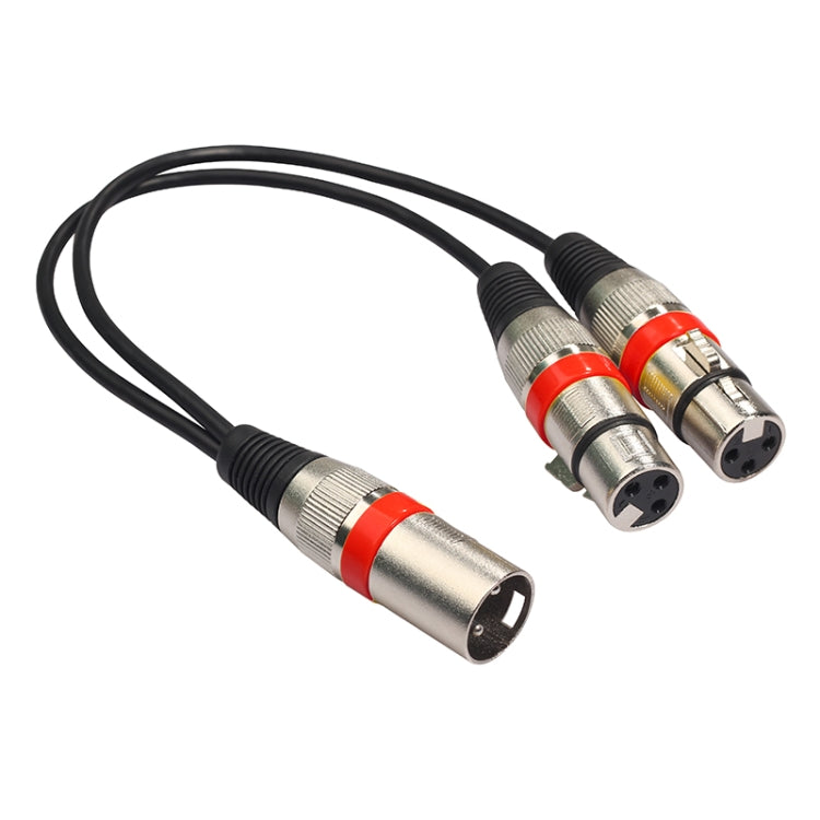 2055MFF-03 2 In1 XLR Male to Double Female Microphone Audio Cable, Length: 0.3m(Red) - Microphone Audio Cable & Connector by buy2fix | Online Shopping UK | buy2fix