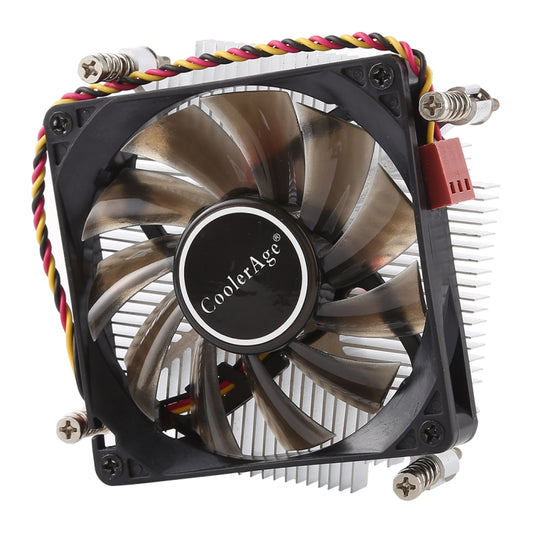 CoolerAge 1155-1U DC 12V 2000PRM 30.5cfm Copper Core Heatsink Hydraulic Bearing Cooling Fan CPU Cooling Fan for Intel 1150 1156 1151 - Fan Cooling by buy2fix | Online Shopping UK | buy2fix