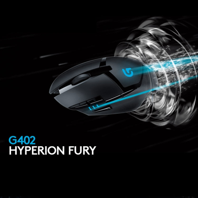 Logitech G402 USB Interface 8-keys 4000DPI Five-speed Adjustable High-speed Tracking Wired Optical Gaming Mouse, Length: 2m (Black) by Logitech