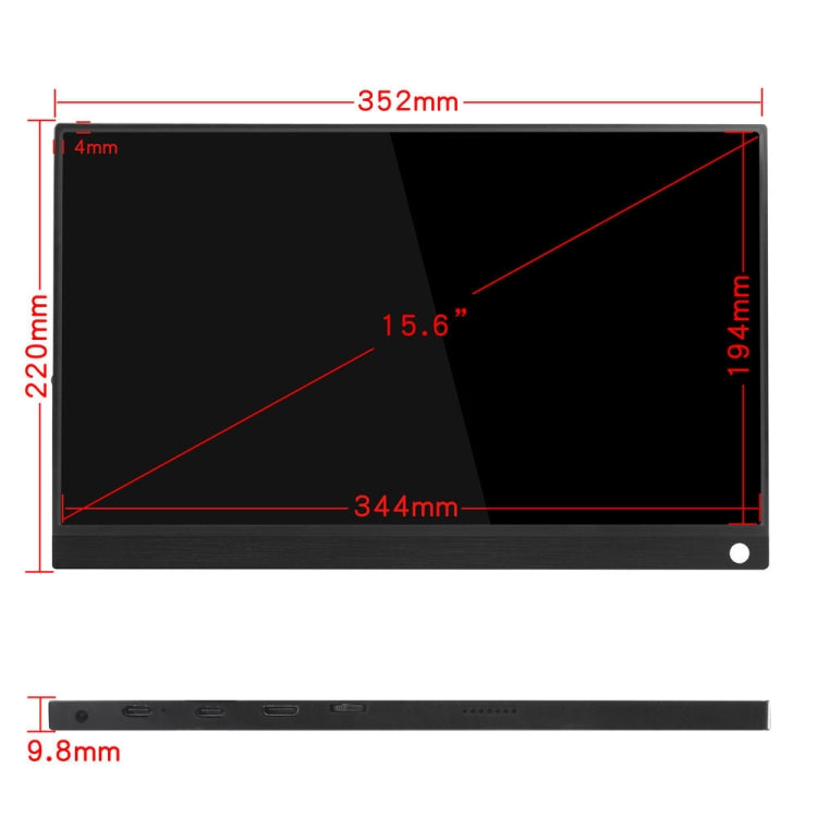 15.6 inch 1080P 178 Degree Wide Angle HD Portable IPS LED Display Monitor - 15 inch Above by buy2fix | Online Shopping UK | buy2fix