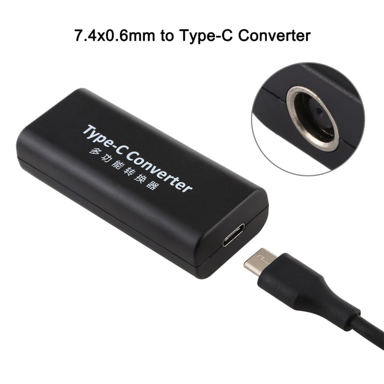 DC 7.4 x 0.6mm Power Jack Female to USB-C / Type-C Female Power Connector Adapter with 15cm USB-C / Type C Cable - Universal Power Adapter by buy2fix | Online Shopping UK | buy2fix