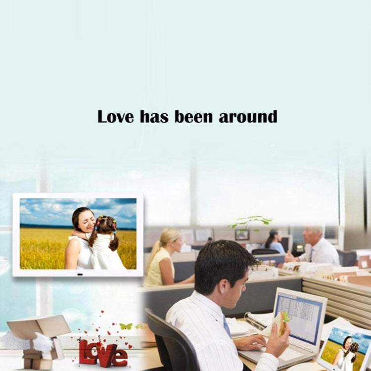 12.5 inch FHD LED Display Digital Photo Frame with Holder & Remote Control, MSTAR V56 Program, Support USB / SD Card Input (White) by buy2fix