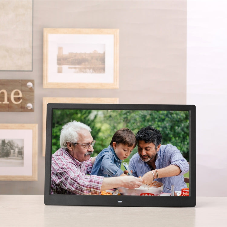 14-inch Digital Photo Frame Electronic Photo Frame Ultra-narrow Side Support 1080P Wall-mounted Advertising Machine(Black) by buy2fix