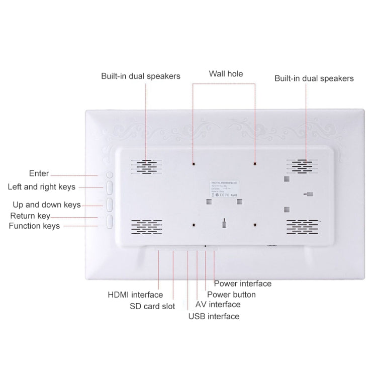 18.5 inch Wall Hanging Advertising Machine, Shopping Mall Electronic Display Stand Advertising Machine, Digital Photo Frame(White) - 15 inch Above by buy2fix | Online Shopping UK | buy2fix