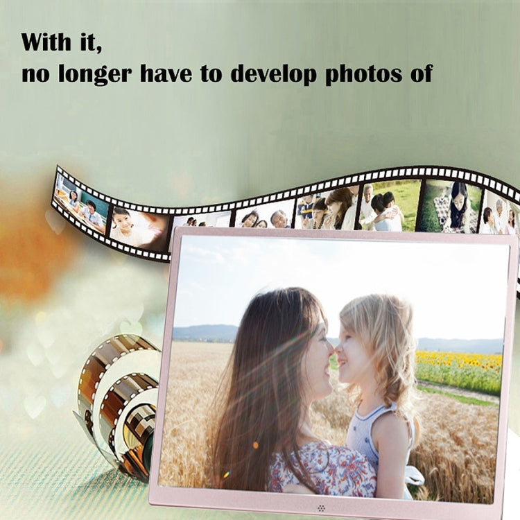 HSD1707 17 inch LED 1440X900 High Resolution Display Digital Photo Frame with Holder and Remote Control, Support SD / MMC / MS Card / USB Port, EU Plug(Gold) - 15 inch Above by buy2fix | Online Shopping UK | buy2fix