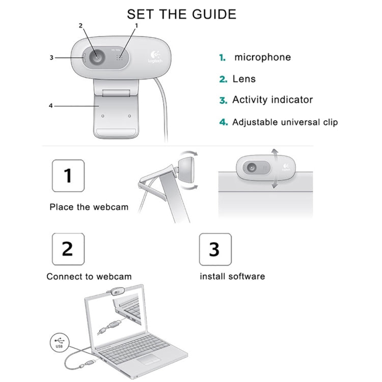 Logitech C270 HD Web Camera Meets Every Need for HD 720p Video Calls(Black) by Logitech