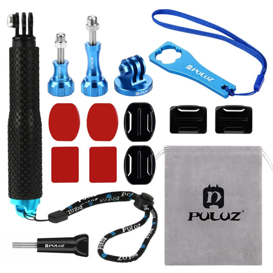 PULUZ 16 in 1 CNC Metal Accessories Combo Kits (Screws + Surface Mounts + Tripod Adapter + Extendable Pole Monopod + Storage Bag + Wrench) for GoPro, Insta360, DJI and Other Action Cameras by PULUZ