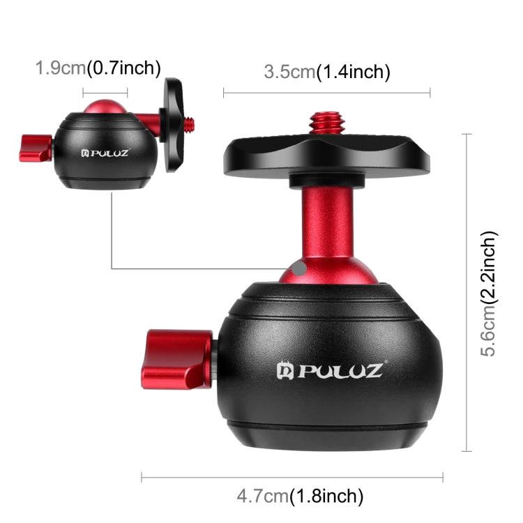 PULUZ Inlaid Wood Desktop Vlogging Live Tripod Holder with Ballhead (Red) - Tripods by PULUZ | Online Shopping UK | buy2fix