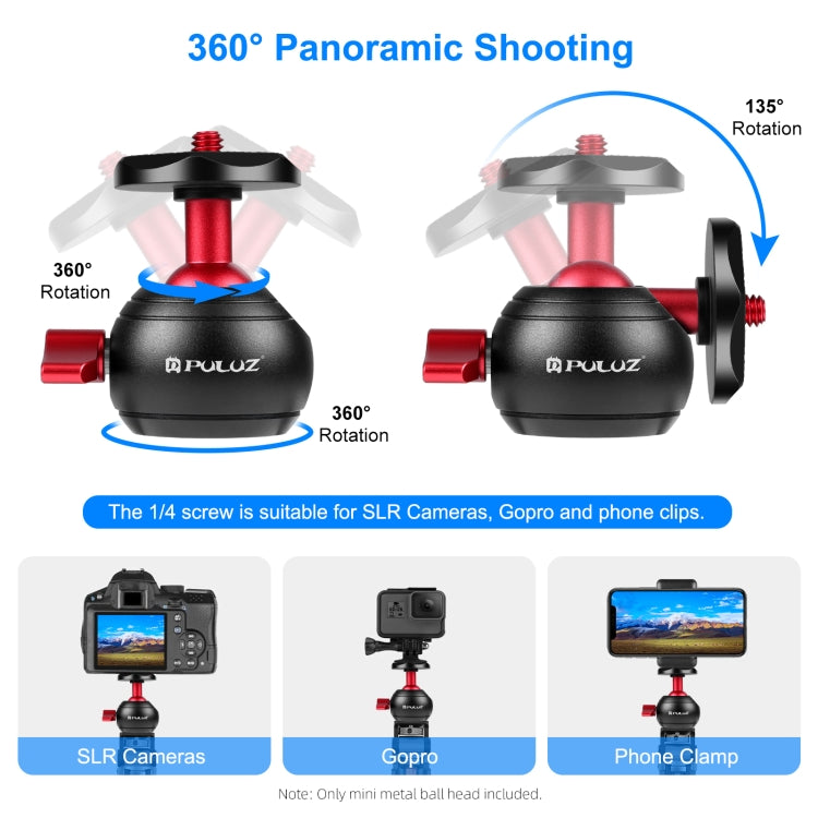 PULUZ Inlaid Wood Desktop Vlogging Live Tripod Holder with Ballhead (Red) - Tripods by PULUZ | Online Shopping UK | buy2fix