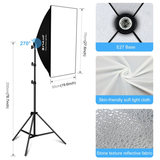 PULUZ LED Light Studio Softbox Photography Kit with Background & Reflective & Tripod Mount & Sandbags(EU Plug) by PULUZ