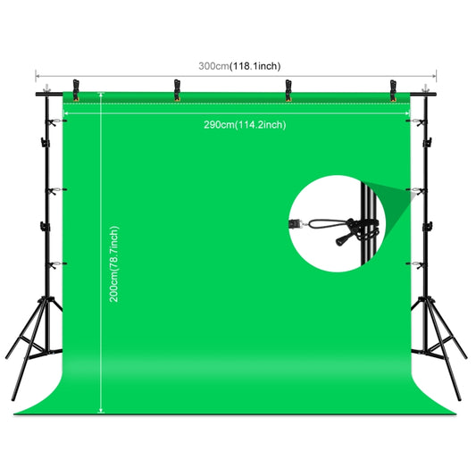 PULUZ 2.9x2m Photo Studio Background Support Stand Backdrop Crossbar Bracket Kit with Red / Blue / Green Polyester Backdrops by PULUZ