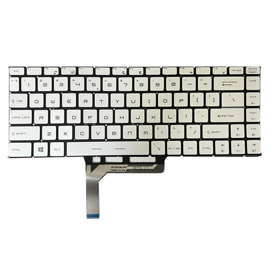 US Version Laptop Keyboard with Backlight for MSI GS65 / GS65VR / MS-16Q2 / Stealth 8SE /8SF / 8SG /Thin 8RE / Thin 8RF (Silver) by buy2fix