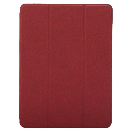 Cloth Texture Pattern Case for iPad 9.7 (2018) & iPad 9.7 inch (2017), with Three-folding Holder & Pen Slots(Red) by buy2fix