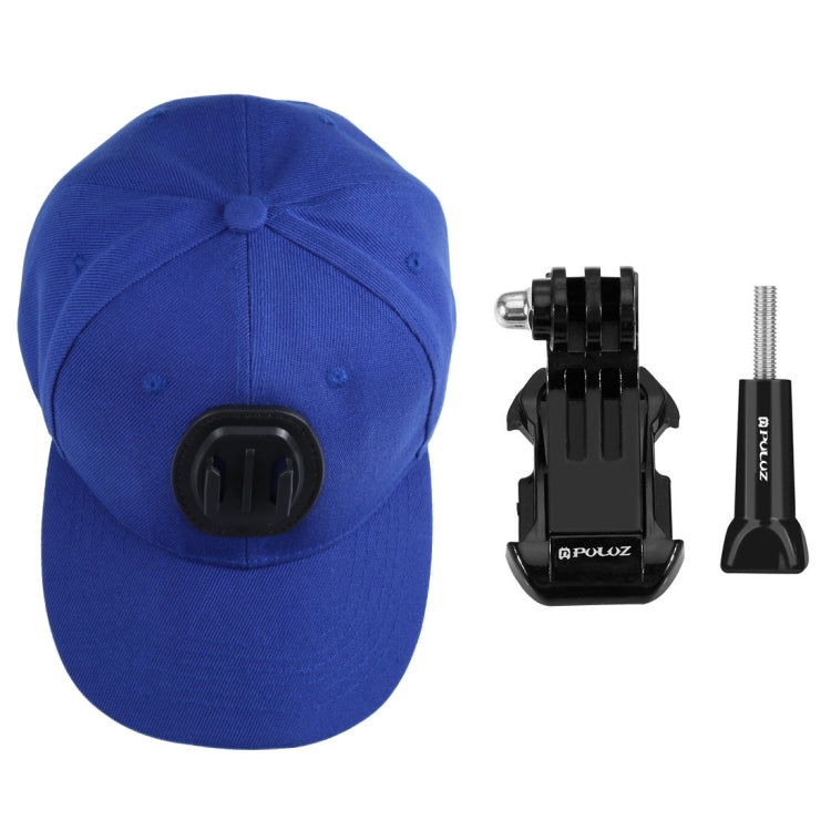 PULUZ Baseball Hat with J-Hook Buckle Mount & Screw for GoPro, DJI OSMO Action and Other Action Cameras(Blue) by buy2fix