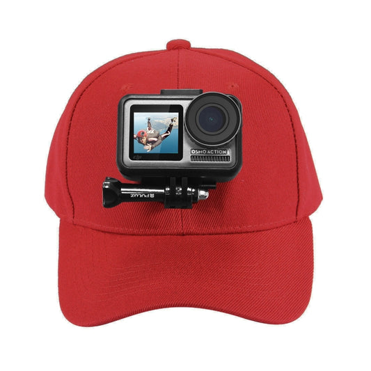 PULUZ Baseball Hat with J-Hook Buckle Mount & Screw for GoPro, DJI OSMO Action and Other Action Cameras(Red) by buy2fix