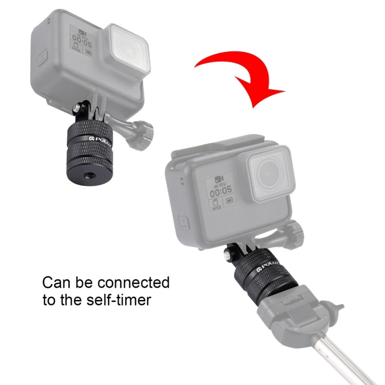 PULUZ 1/4 Inch Screw Hole Tripod Mount CNC Adapter for GoPro, Insta360, DJI and Other Action Cameras by PULUZ