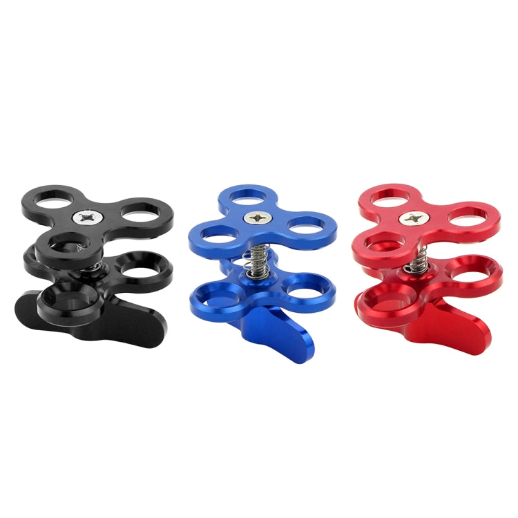 PULUZ Triple Ball Clamp Close Hole Diving Camera Bracket CNC Aluminum Spring Flashlight Clamp for Diving Underwater Photography System(Red) by PULUZ