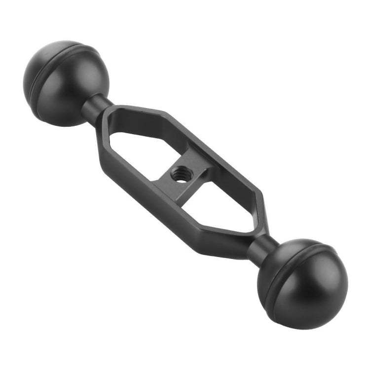 PULUZ 5.0 inch 12.6cm Aluminum Alloy Dual Balls Arm, Ball Diameter: 25mm(Black) - Diving Accessories by PULUZ | Online Shopping UK | buy2fix
