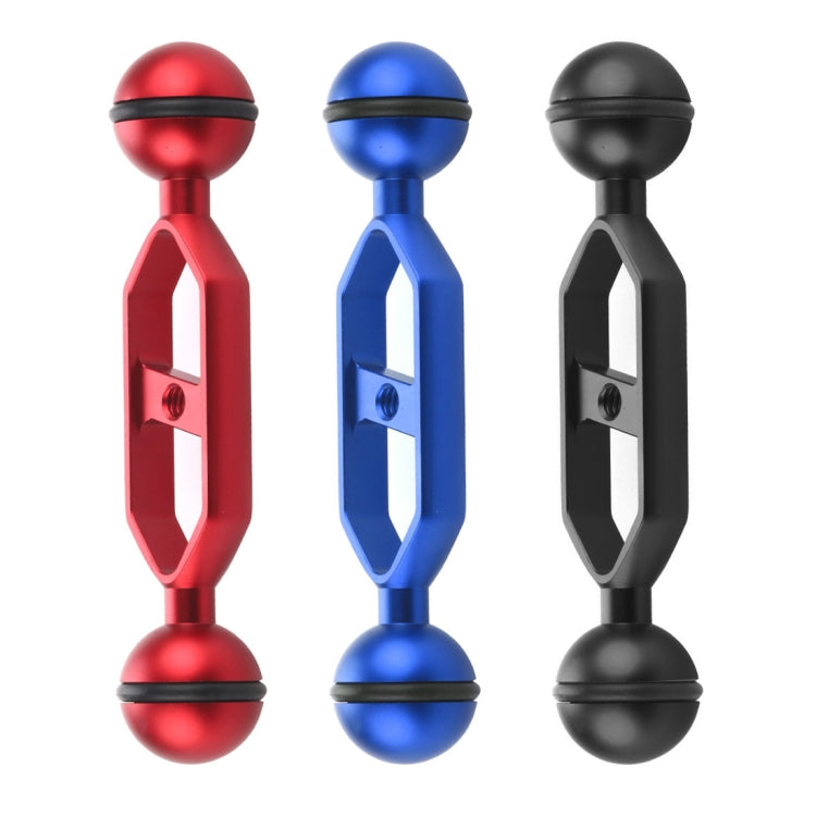 PULUZ 5.0 inch 12.6cm Aluminum Alloy Dual Balls Arm, Ball Diameter: 25mm(Black) - Diving Accessories by PULUZ | Online Shopping UK | buy2fix