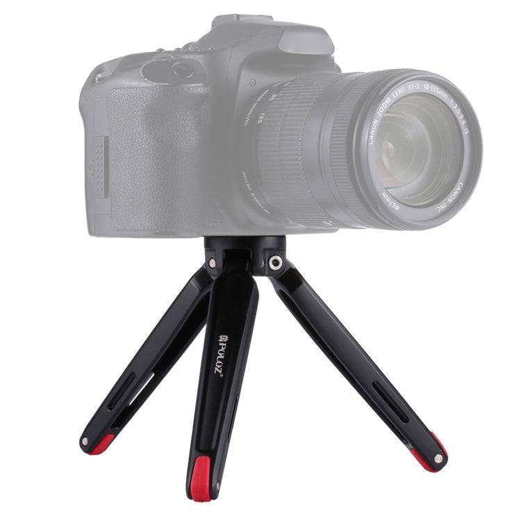 PULUZ Pocket Mini Metal Desktop Tripod Mount with 1/4 inch to 3/8 inch Thread Adapter Screw for DSLR & Digital Cameras, Adjustable Height: 4.5-15cm, Load: 20kg(Red) - Tripods by PULUZ | Online Shopping UK | buy2fix