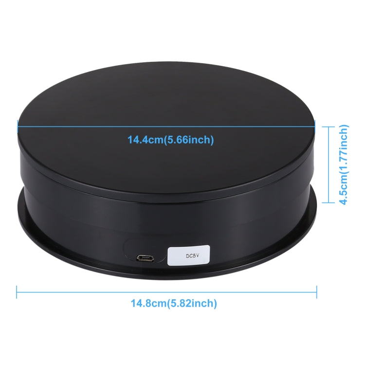 PULUZ 15cm USB Electric Rotating Turntable Display Stand Video Shooting Props Turntable for Photography, Load 1-5kg(Black) - by PULUZ | Online Shopping UK | buy2fix