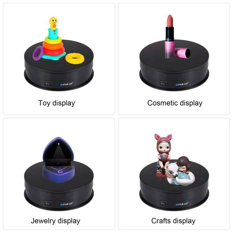 PULUZ 15cm USB Electric Rotating Turntable Display Stand Video Shooting Props Turntable for Photography, Load 1-5kg(Black) - by PULUZ | Online Shopping UK | buy2fix