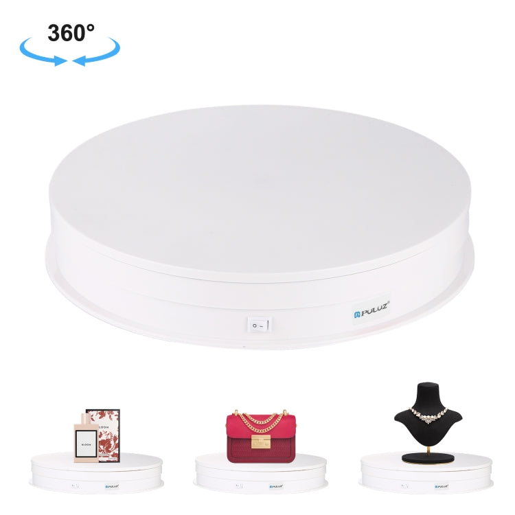 PULUZ 30cm USB Electric Rotating Turntable Display Stand Video Shooting Props Turntable for Photography, Load 10-20kg(White) - by PULUZ | Online Shopping UK | buy2fix