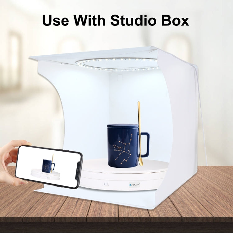 PULUZ 30cm USB Electric Rotating Turntable Display Stand Video Shooting Props Turntable for Photography, Load 10-20kg(White) - by PULUZ | Online Shopping UK | buy2fix