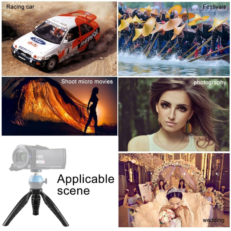 PULUZ Simple Mini ABS Desktop Tripod Mount with 1/4 inch Screw for DSLR & Digital Cameras, Working Height: 9cm(Black) by PULUZ