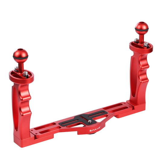 PULUZ Dual Handles Aluminium Alloy Tray Stabilizer for Underwater Camera Housings(Red) by PULUZ