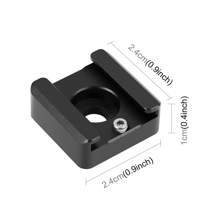 PULUZ Expand Cold Shoe Mount Adapter Microphone Flash Light Aluminum Alloy Holder Bracket (Black) - Stand Bracket by PULUZ | Online Shopping UK | buy2fix