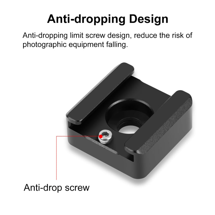 PULUZ Expand Cold Shoe Mount Adapter Microphone Flash Light Aluminum Alloy Holder Bracket (Black) - Stand Bracket by PULUZ | Online Shopping UK | buy2fix