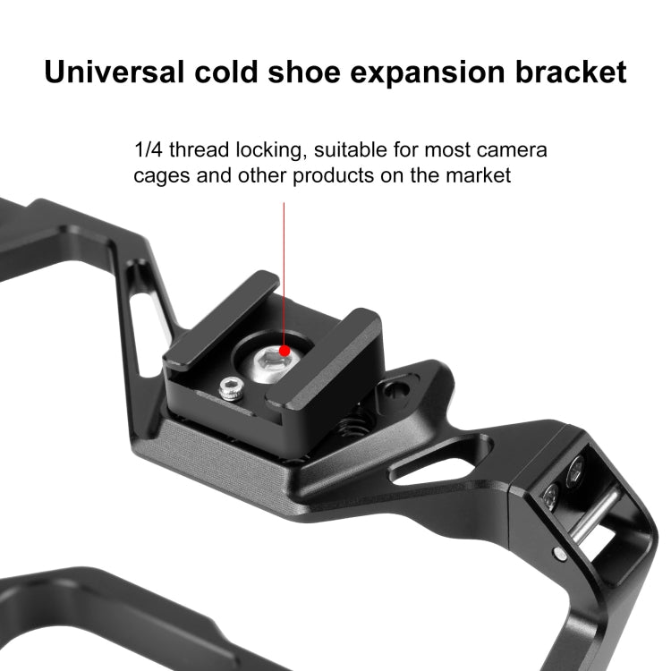 PULUZ Expand Cold Shoe Mount Adapter Microphone Flash Light Aluminum Alloy Holder Bracket (Black) - Stand Bracket by PULUZ | Online Shopping UK | buy2fix
