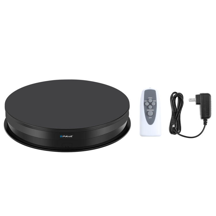 PULUZ 30cm Adjusting Speed Rotating Turntable Display Stand, Load 10-15kg, US Plug(Black) - by PULUZ | Online Shopping UK | buy2fix