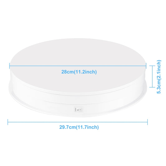 PULUZ 30cm Adjusting Speed Rotating Turntable Display Stand, Load 10-15kg, US Plug(White) by PULUZ