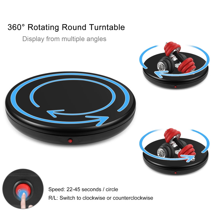 PULUZ 45cm Remote Control Adjusting Speed Rotating Turntable Display Stand, Black, Load 100kg(US Plug) - by PULUZ | Online Shopping UK | buy2fix
