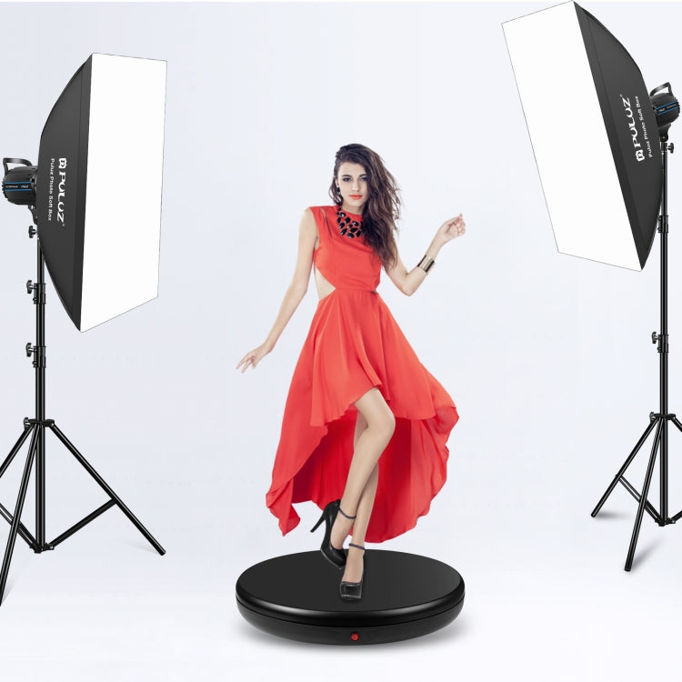 PULUZ 45cm Remote Control Adjusting Speed Rotating Turntable Display Stand, Black, Load 100kg(US Plug) - by PULUZ | Online Shopping UK | buy2fix
