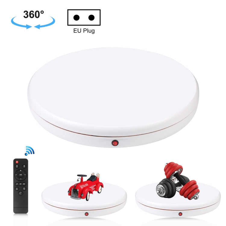 PULUZ 45cm Remote Control Adjusting Speed Rotating Turntable Display Stand, White, Load 100kg(EU Plug) - by PULUZ | Online Shopping UK | buy2fix