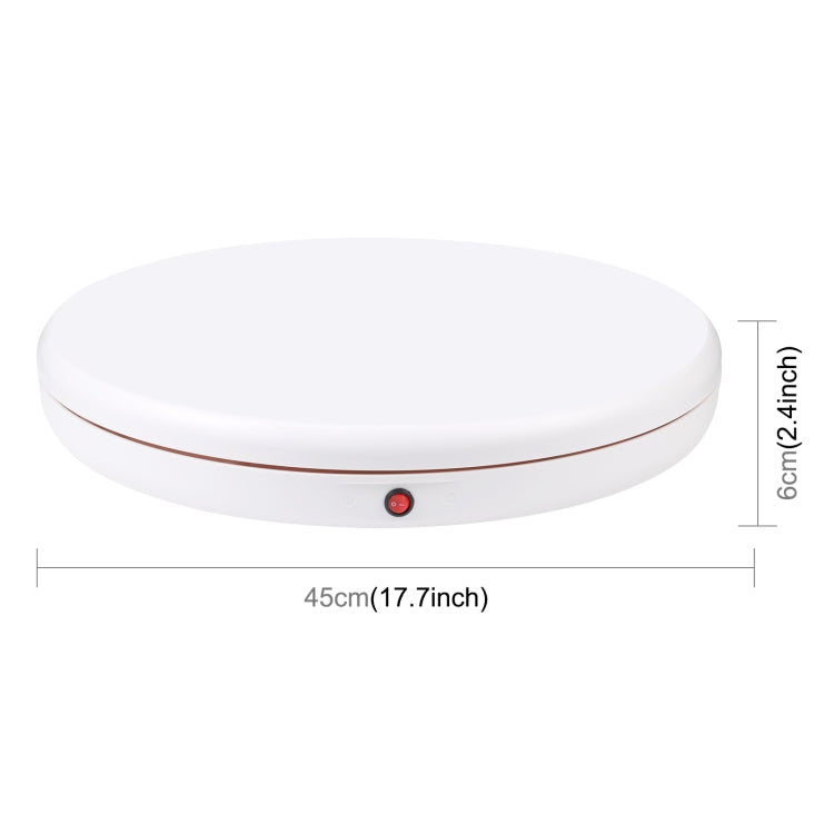 PULUZ 45cm Remote Control Adjusting Speed Rotating Turntable Display Stand, White, Load 100kg(EU Plug) - by PULUZ | Online Shopping UK | buy2fix