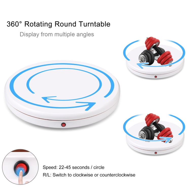 PULUZ 45cm Remote Control Adjusting Speed Rotating Turntable Display Stand, White, Load 100kg(EU Plug) - by PULUZ | Online Shopping UK | buy2fix