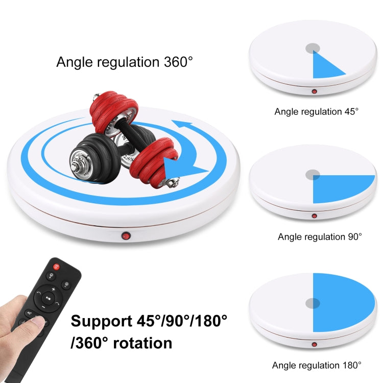 PULUZ 45cm Remote Control Adjusting Speed Rotating Turntable Display Stand, White, Load 100kg(EU Plug) - by PULUZ | Online Shopping UK | buy2fix