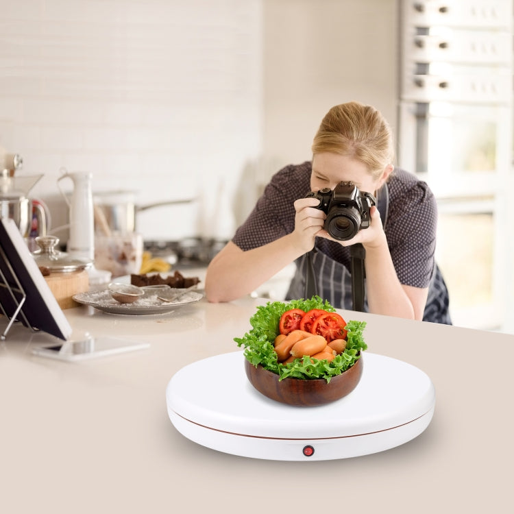 PULUZ 45cm Remote Control Adjusting Speed Rotating Turntable Display Stand, White, Load 100kg(EU Plug) - by PULUZ | Online Shopping UK | buy2fix