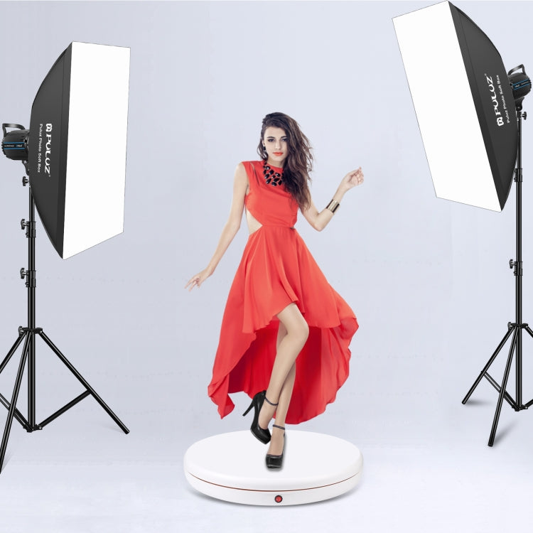 PULUZ 45cm Remote Control Adjusting Speed Rotating Turntable Display Stand, White, Load 100kg(EU Plug) - by PULUZ | Online Shopping UK | buy2fix