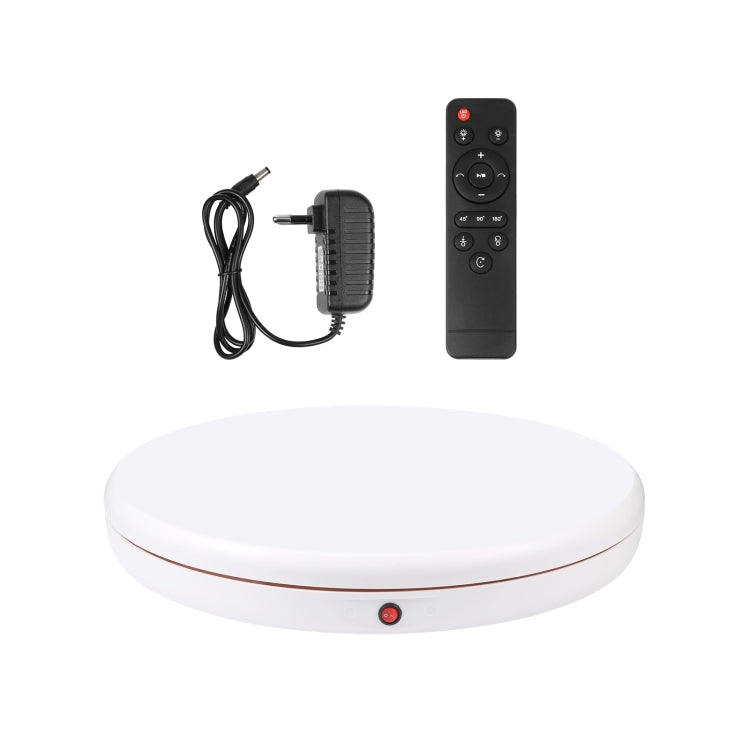 PULUZ 45cm Remote Control Adjusting Speed Rotating Turntable Display Stand, White, Load 100kg(EU Plug) - by PULUZ | Online Shopping UK | buy2fix