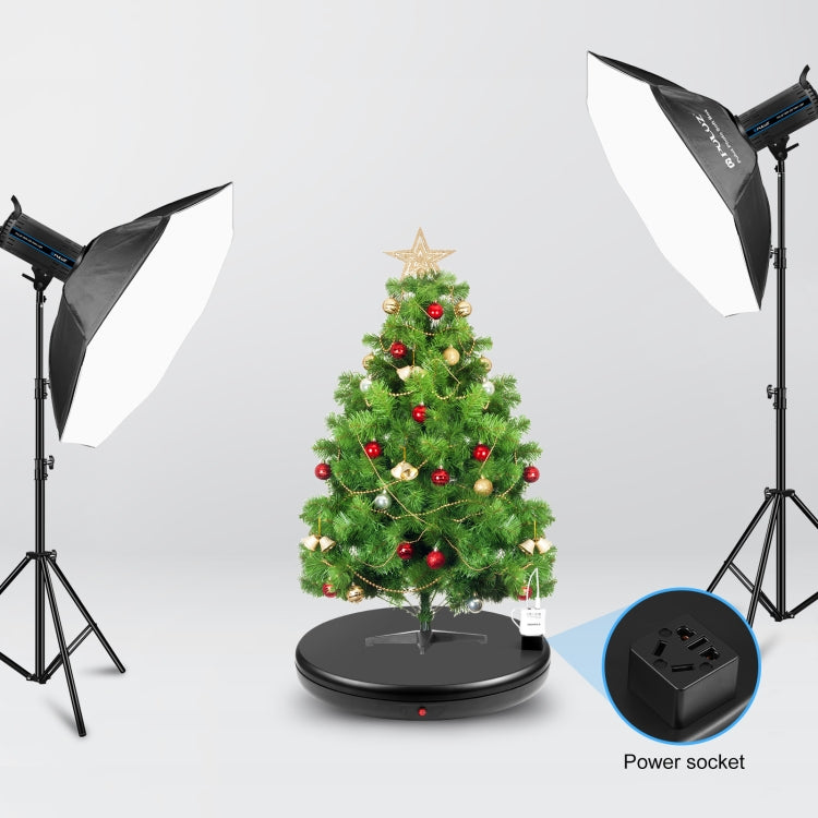 PULUZ 45cm Remote Control Adjusting Speed Rotating Turntable Display Stand with Power Socket, Black, Load 100kg(AU Plug) - by PULUZ | Online Shopping UK | buy2fix